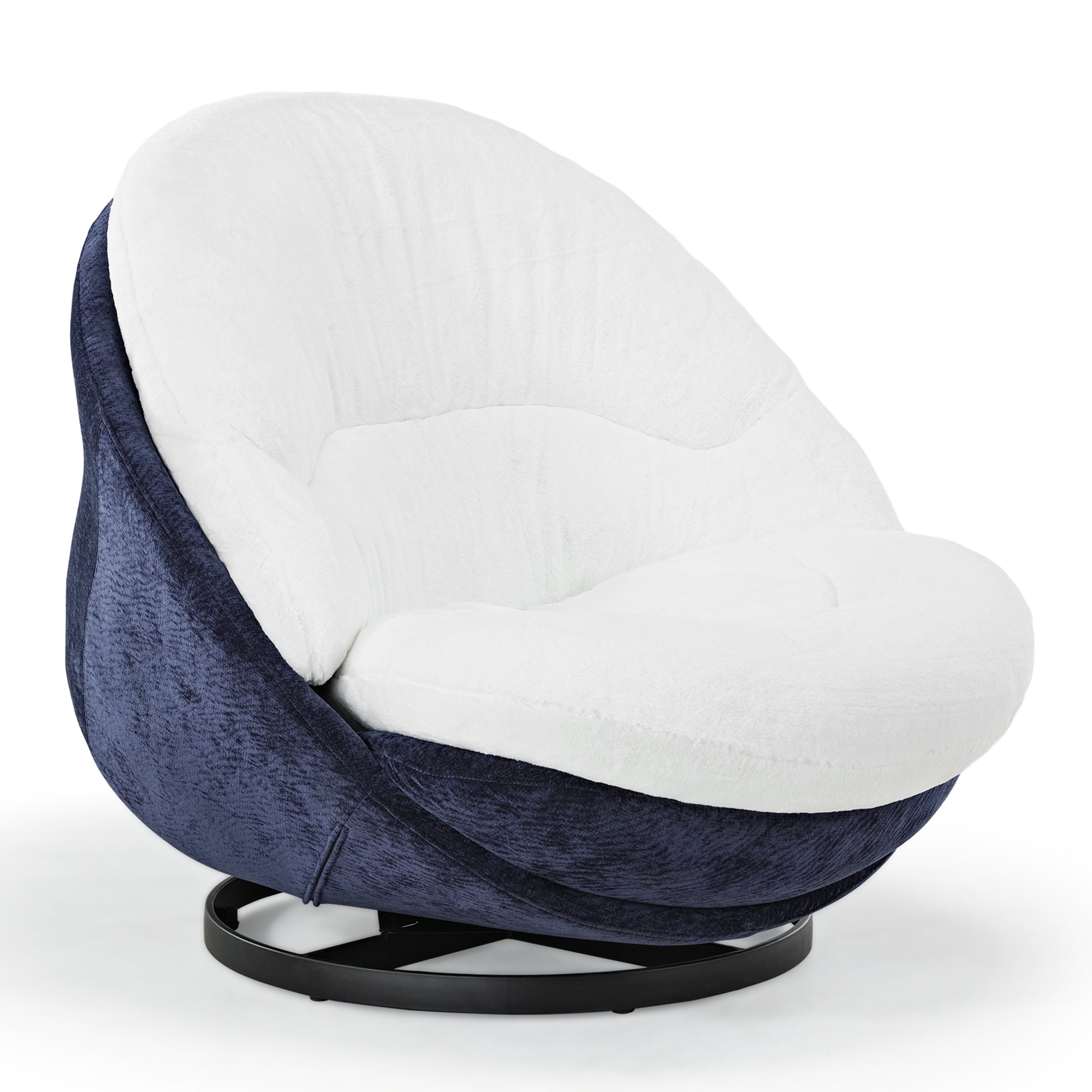 Comfy Swivel White Lounge Chair for Living Room|Eureka Ergonomic