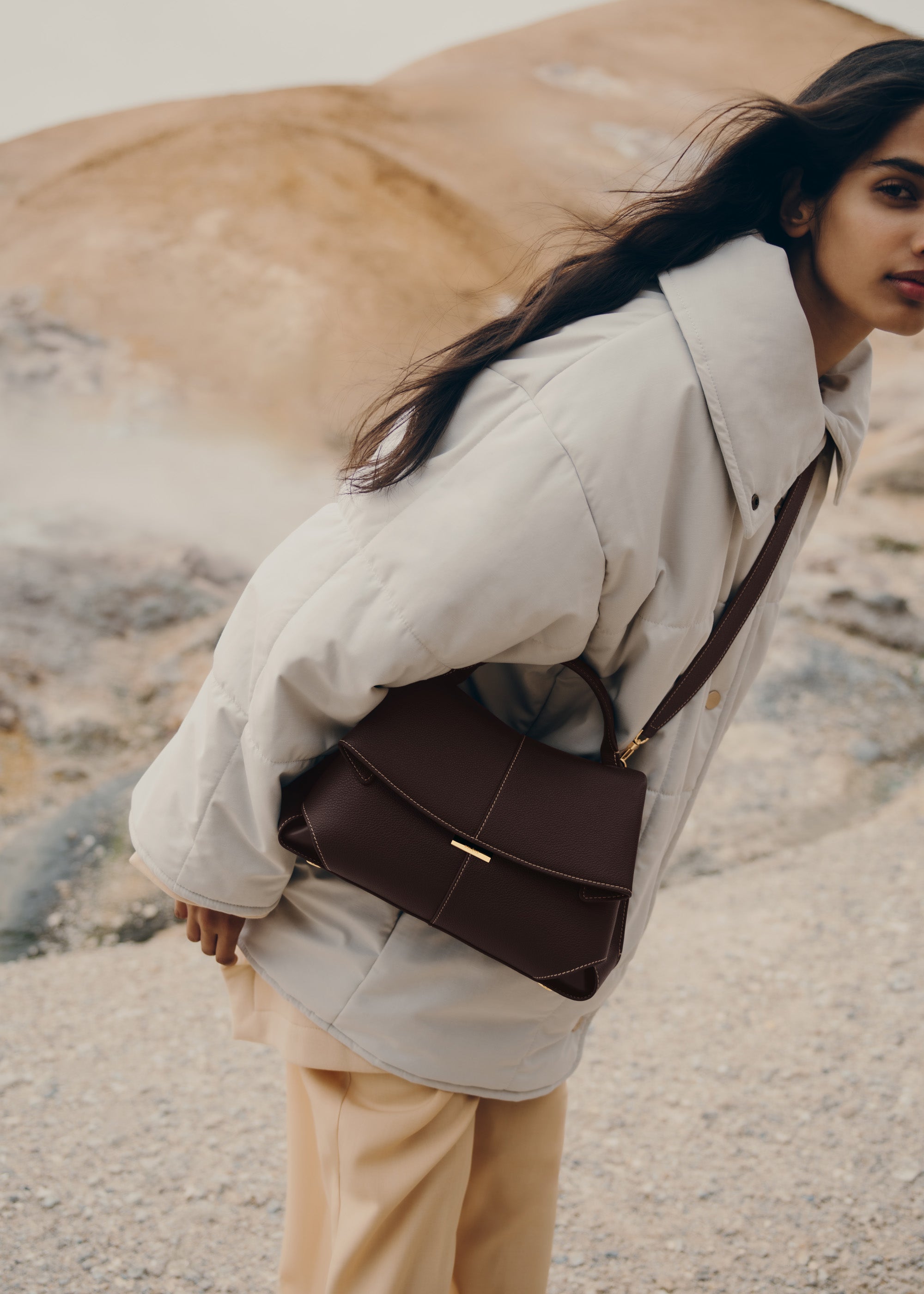 Polène | Bag - Mokki - Textured Ebony – Polène EU