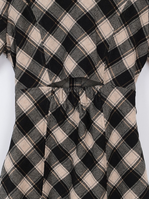 ストレッチチェックマーメイドワンピース｜evelyn（エブリン）公式通販