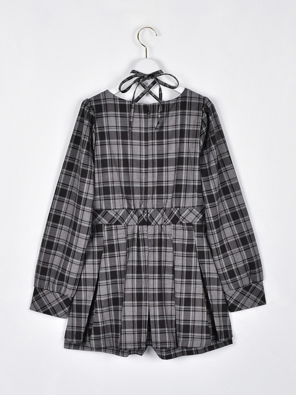 フロントリボンチェックロンパース｜evelyn（エブリン）公式通販サイト