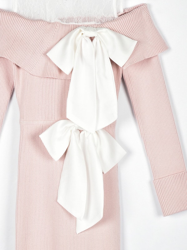 リボンオフショルマーメイドワンピース｜evelyn（エブリン）公式通販サイト