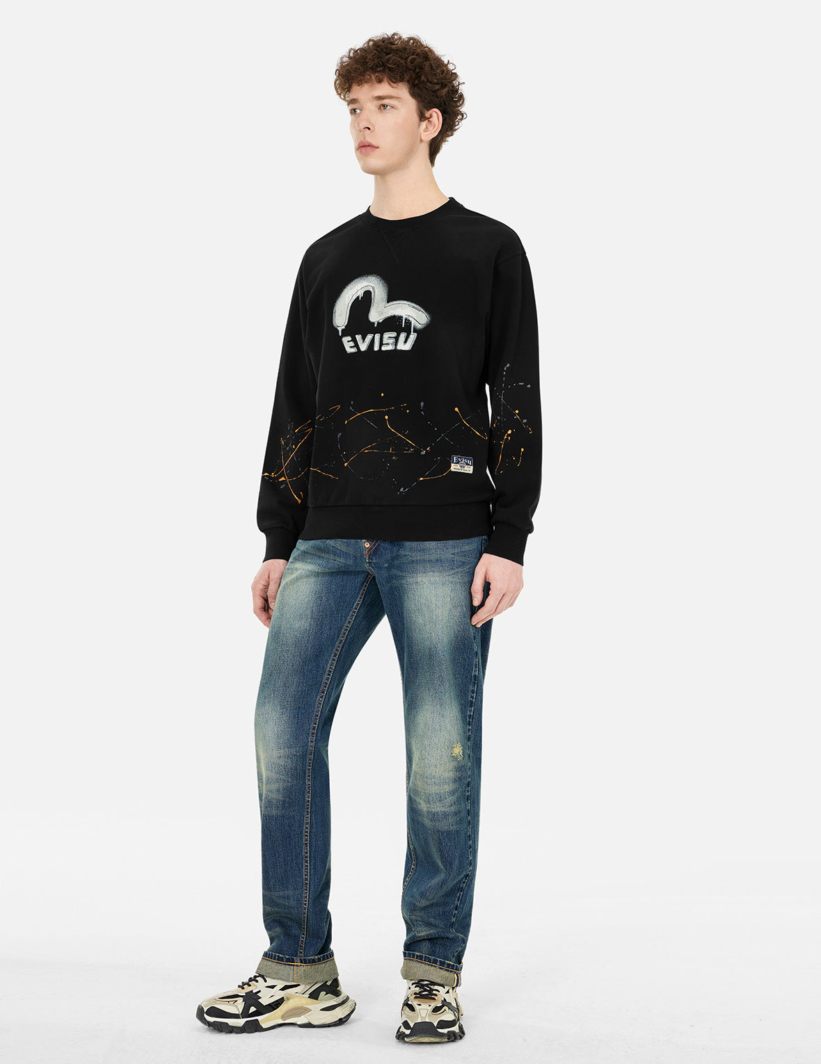 ロゴとカモメプリント リラックスフィットスウェットシャツ – EVISU