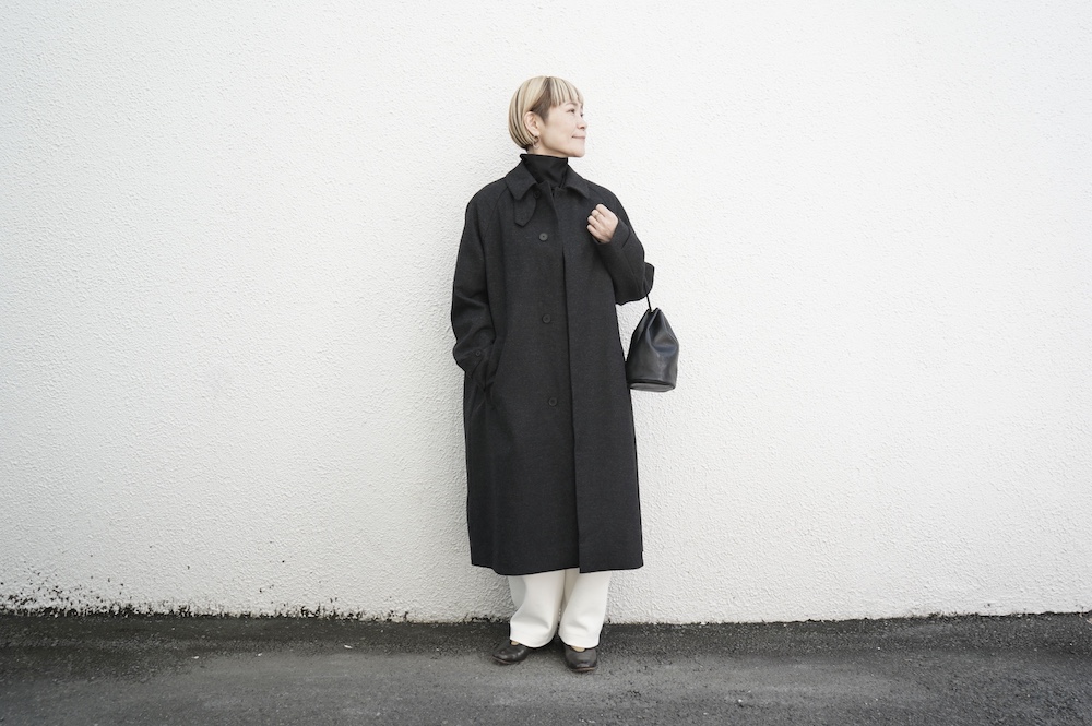 NO CONTROL AIR ウールスタンダードフラノ ステンカラーコート annabelle