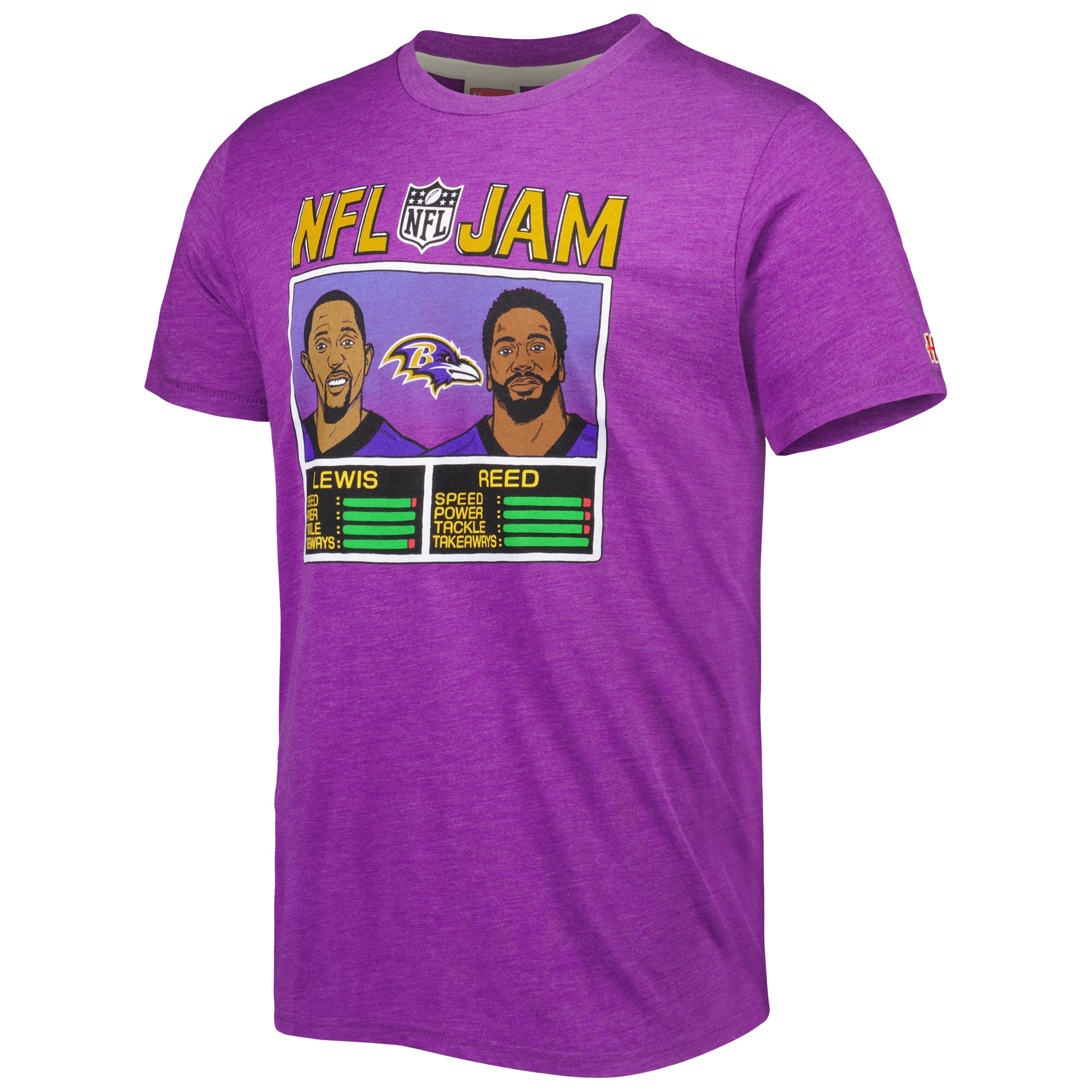 Unisex Homage Ray Lewis & Ed Reed Heather Purple Baltimore Ravens