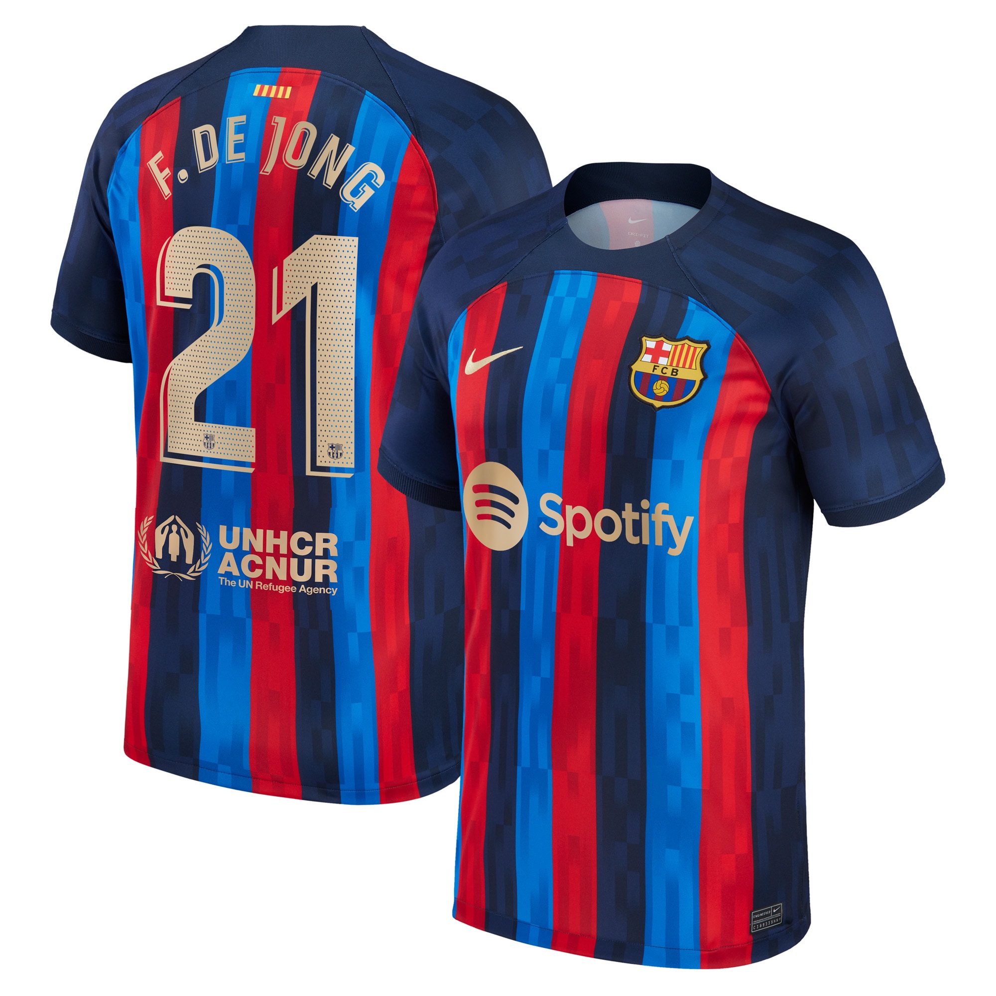Frenkie de Jong Barcelona Nike 2022/23 Home Replica Player Jersey