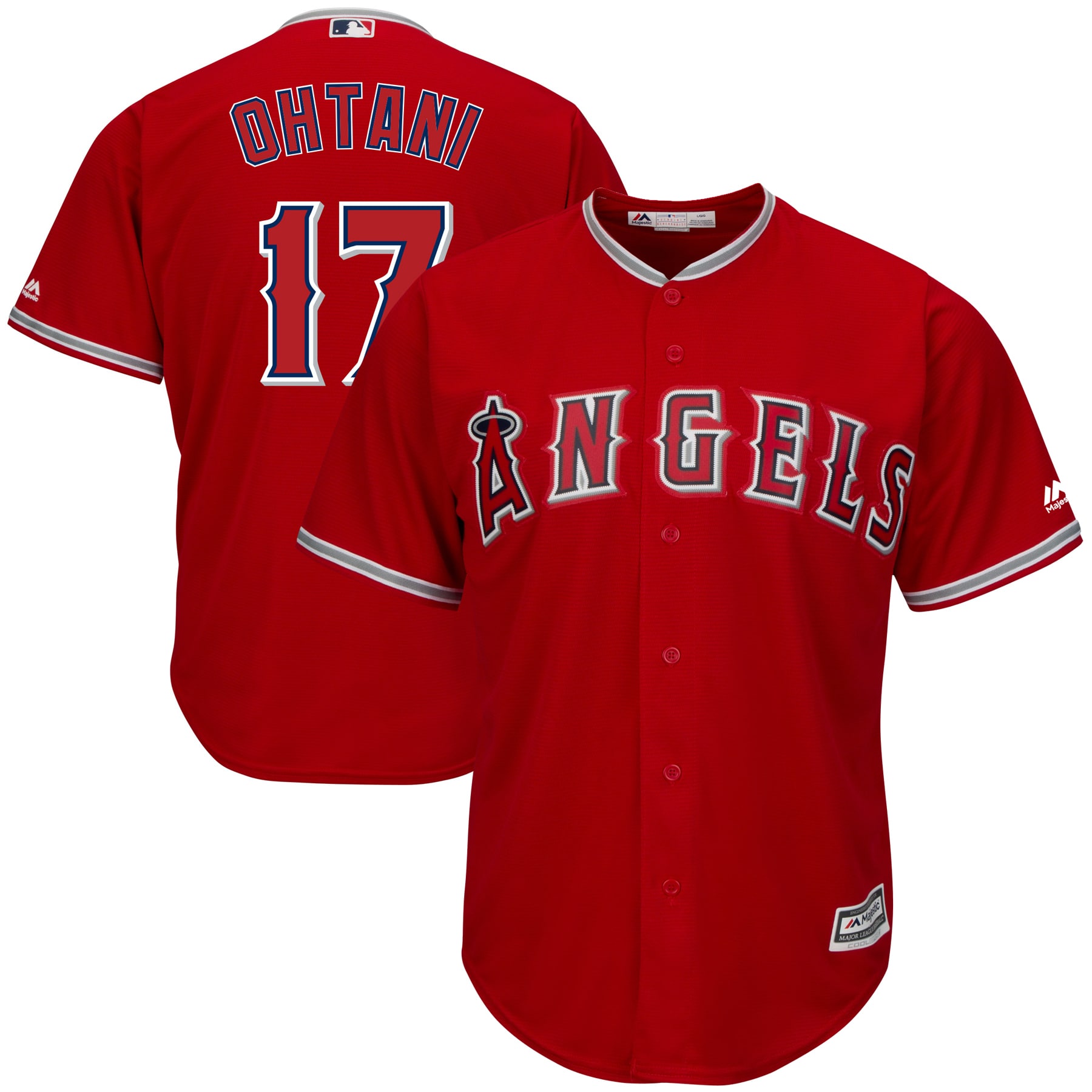 Men's Los Angeles Angels Shohei Ohtani Majestic Scarlet Alternate