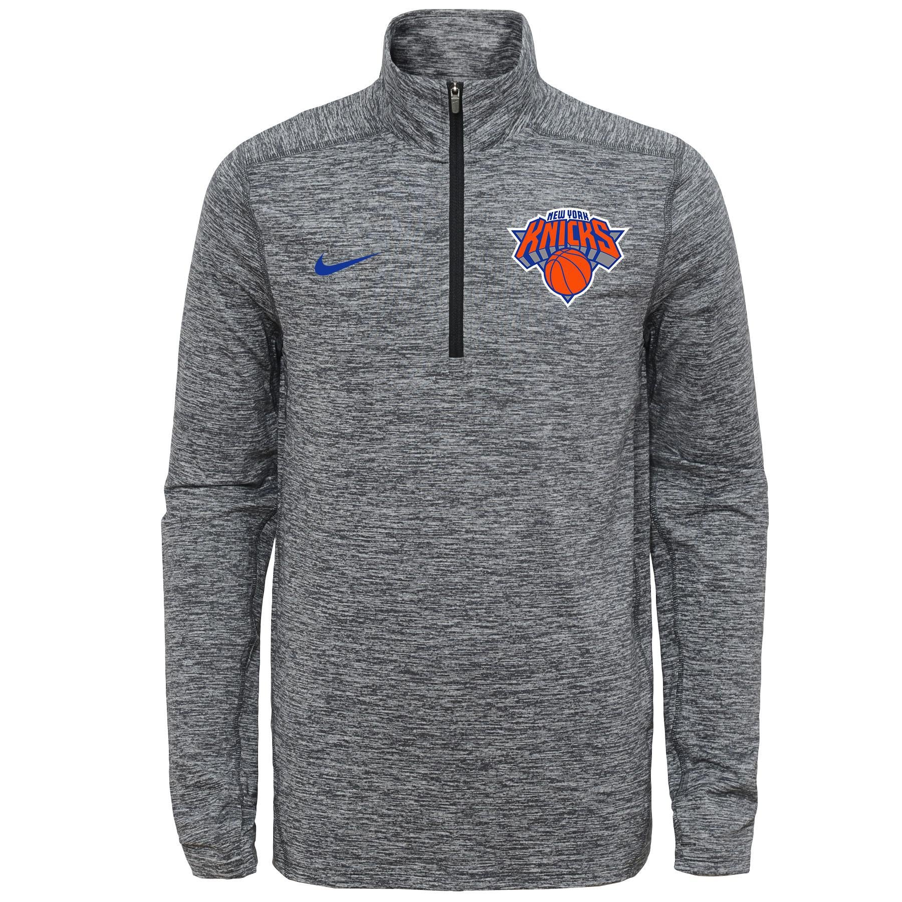Nike NBA Youth New York Knicks Space Dye Heathered Grey 1/4 Zip