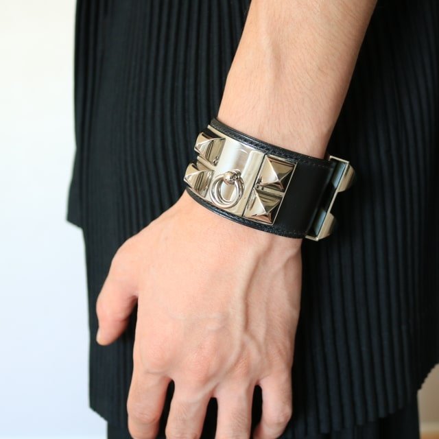 Lily】HERMES コリエドシアン バングル D刻 エトゥープ Lily】HERMES