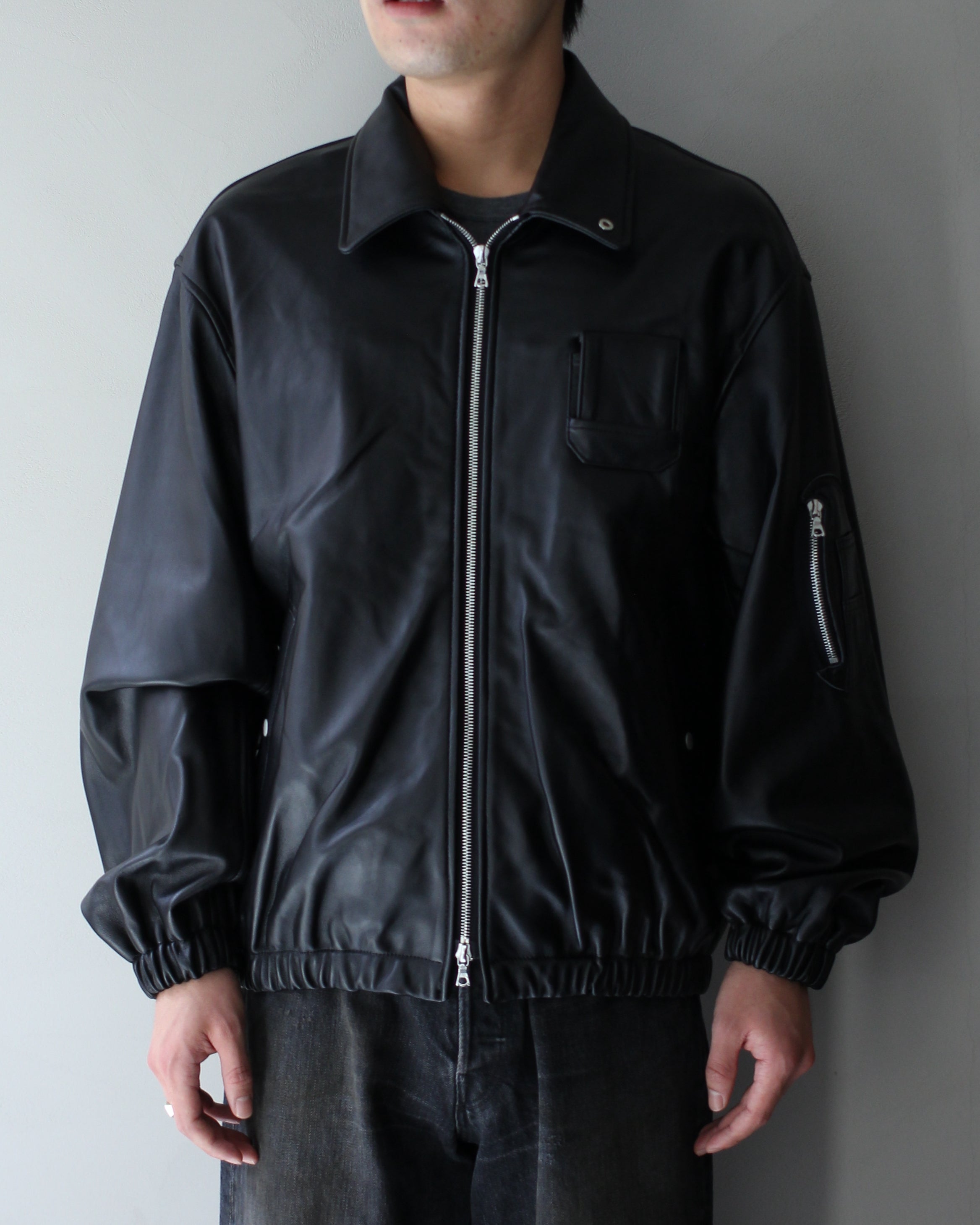 ssstein/SHEEP LEATHER FLIGHT JACKET 