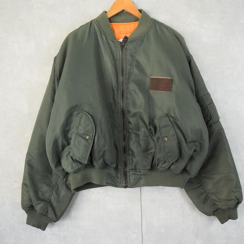 90s USA製 AVIREX MA-1 アーチロゴ カーキ L ヴィンテージ AVIREX