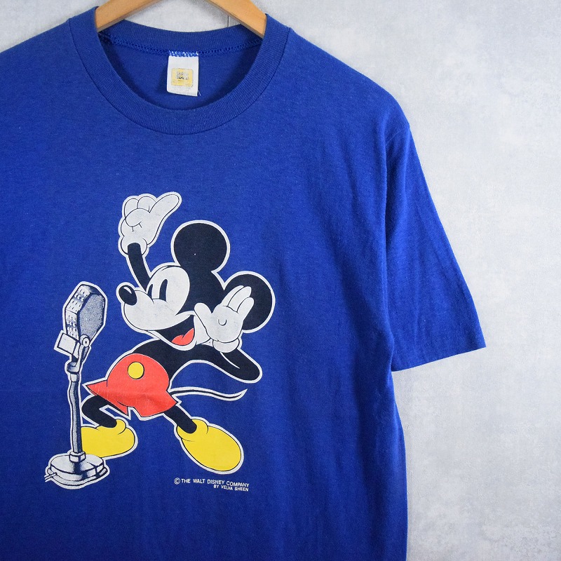80年代 80s 70年代 70s ディズニー ミッキーマウス 青 ブルー 半袖