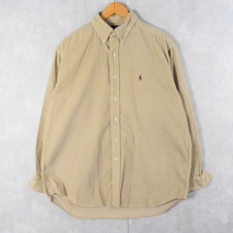 ポロラルフローレン ボタンダウンシャツ ベージュ 長袖| ビンテージ