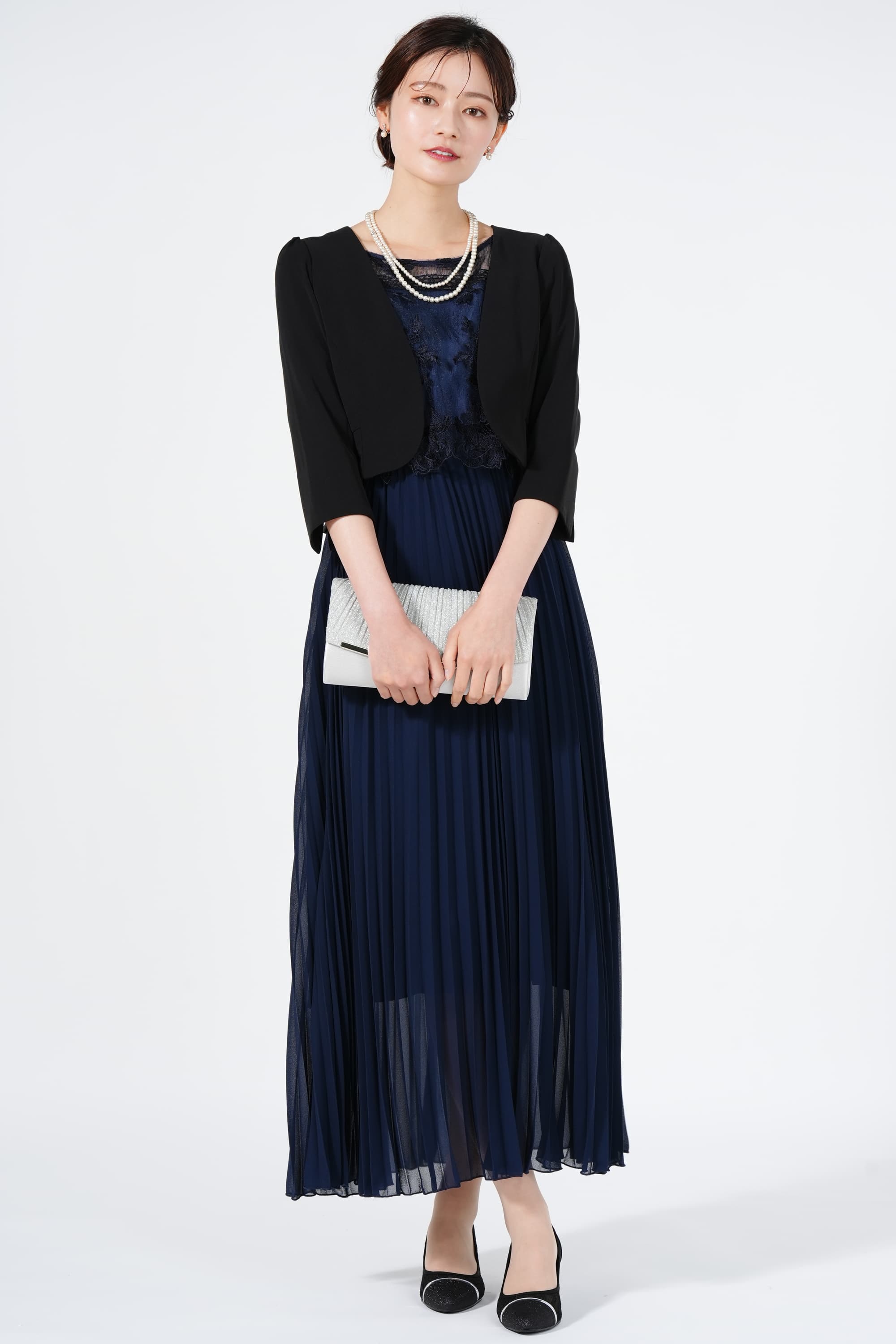 Dorry Doll チュールレース×プリーツネイビードレス (L) をレンタル