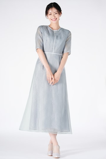 URBAN RESEARCH ROSSO シアーレース可憐サックスブルードレス (M) を