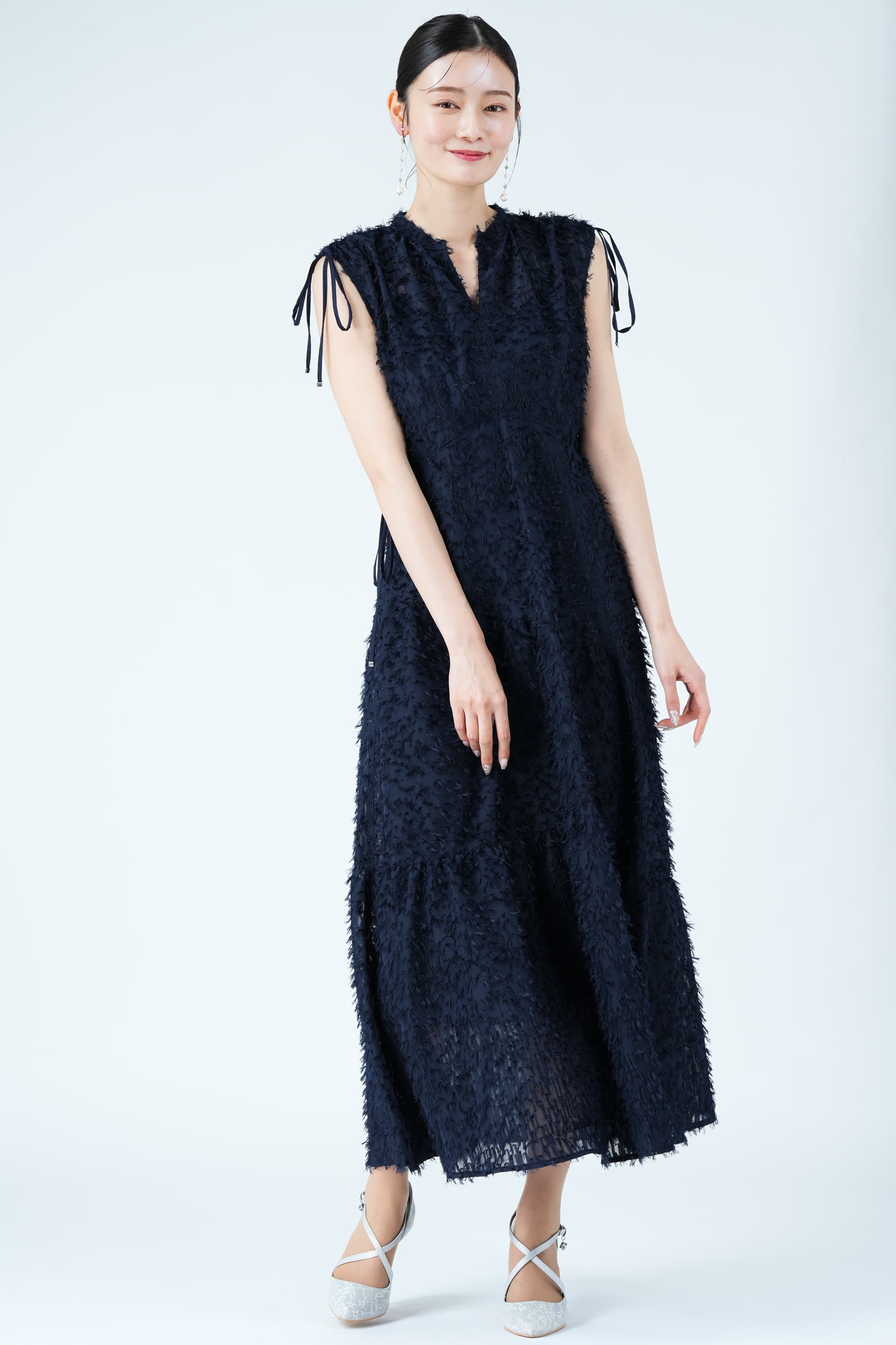FRAY I.D フリンジティアードネイビードレス (S) をレンタル - 結婚式