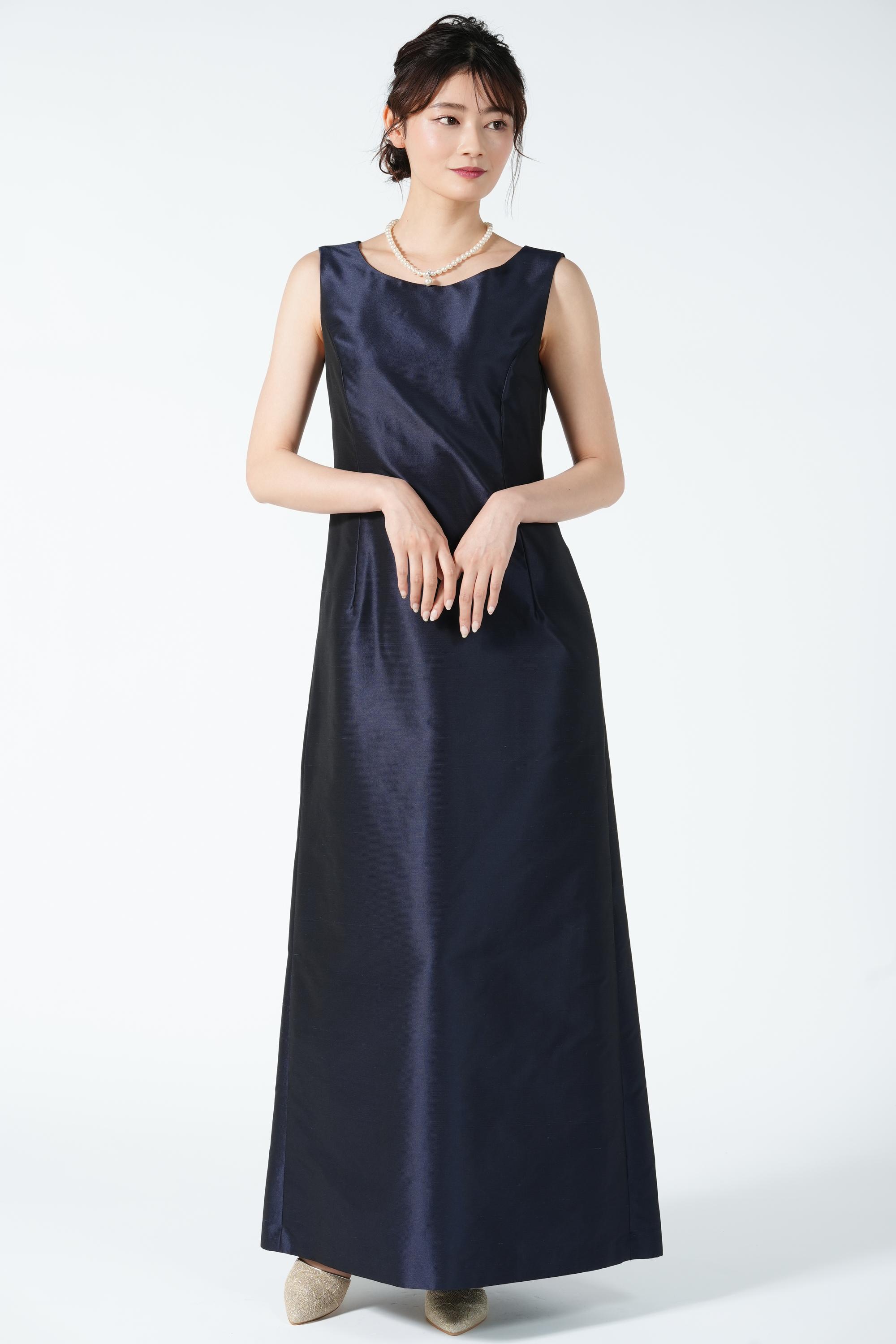 Igin Zibeline シャンタン光沢ロング紺ドレスセット (L) をレンタル