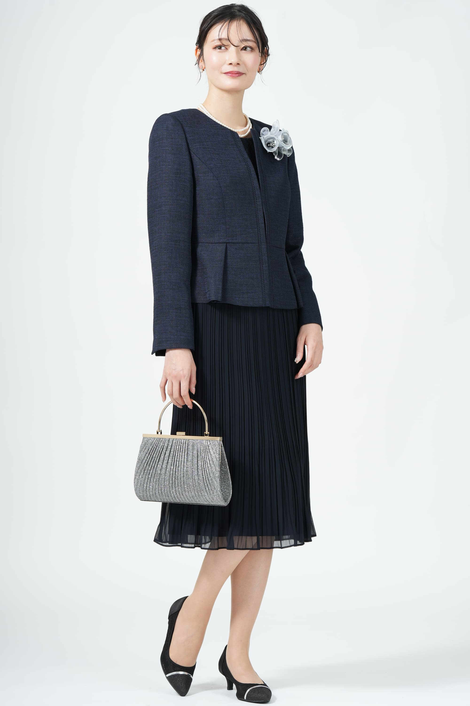 familiar ネイビー ジャケットとドレス セット familiar ネイビー