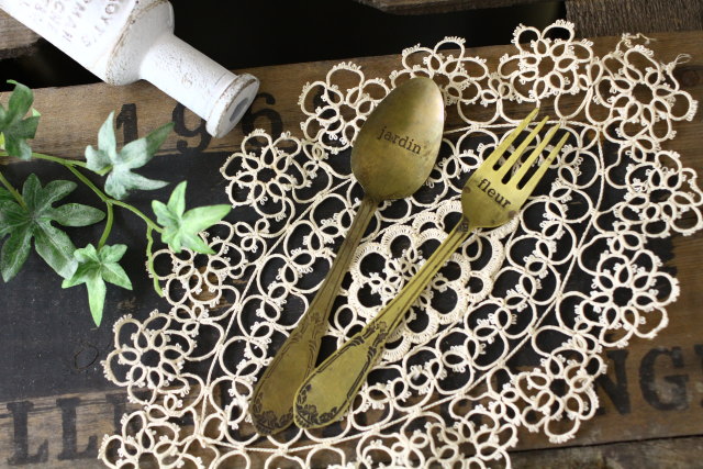 ディスプレイ真鍮スプーン＆フォーク：ナチュラル雑貨のFines Herbes