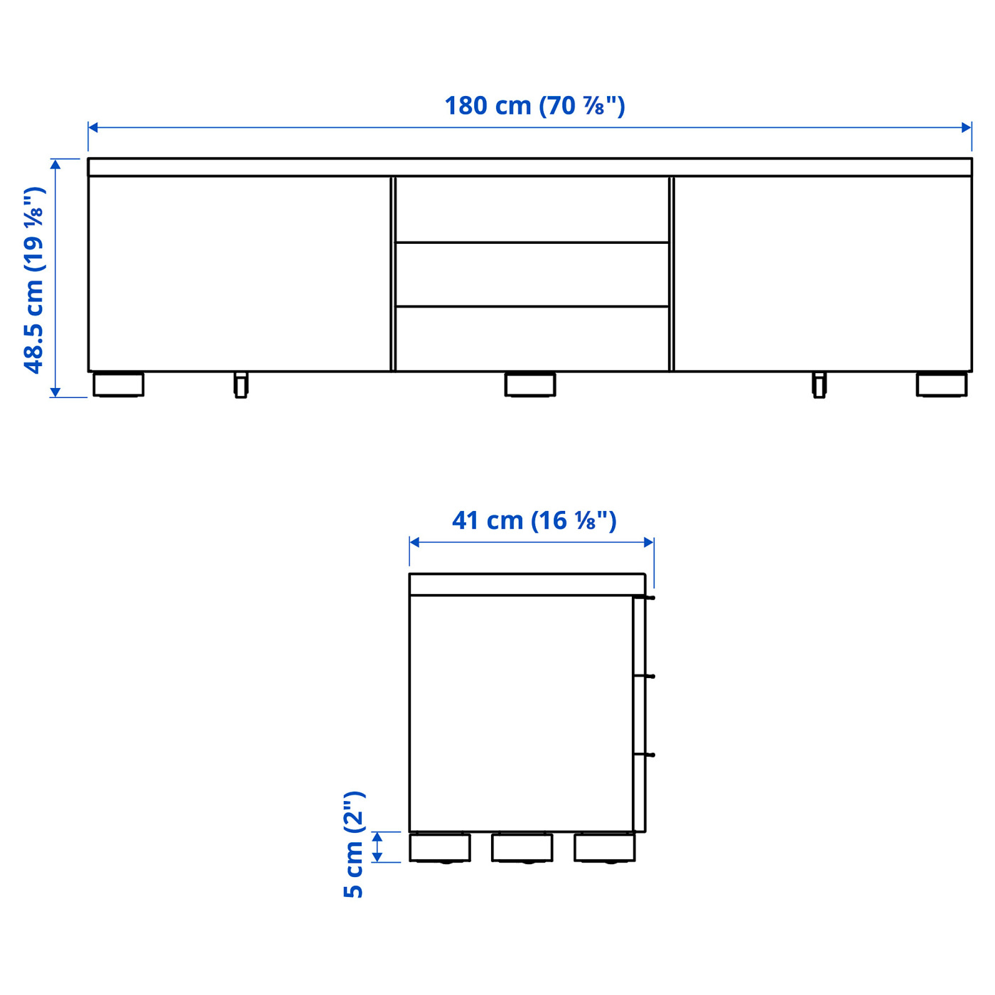 BESTÅ BURS TV bench high-gloss white - IKEA