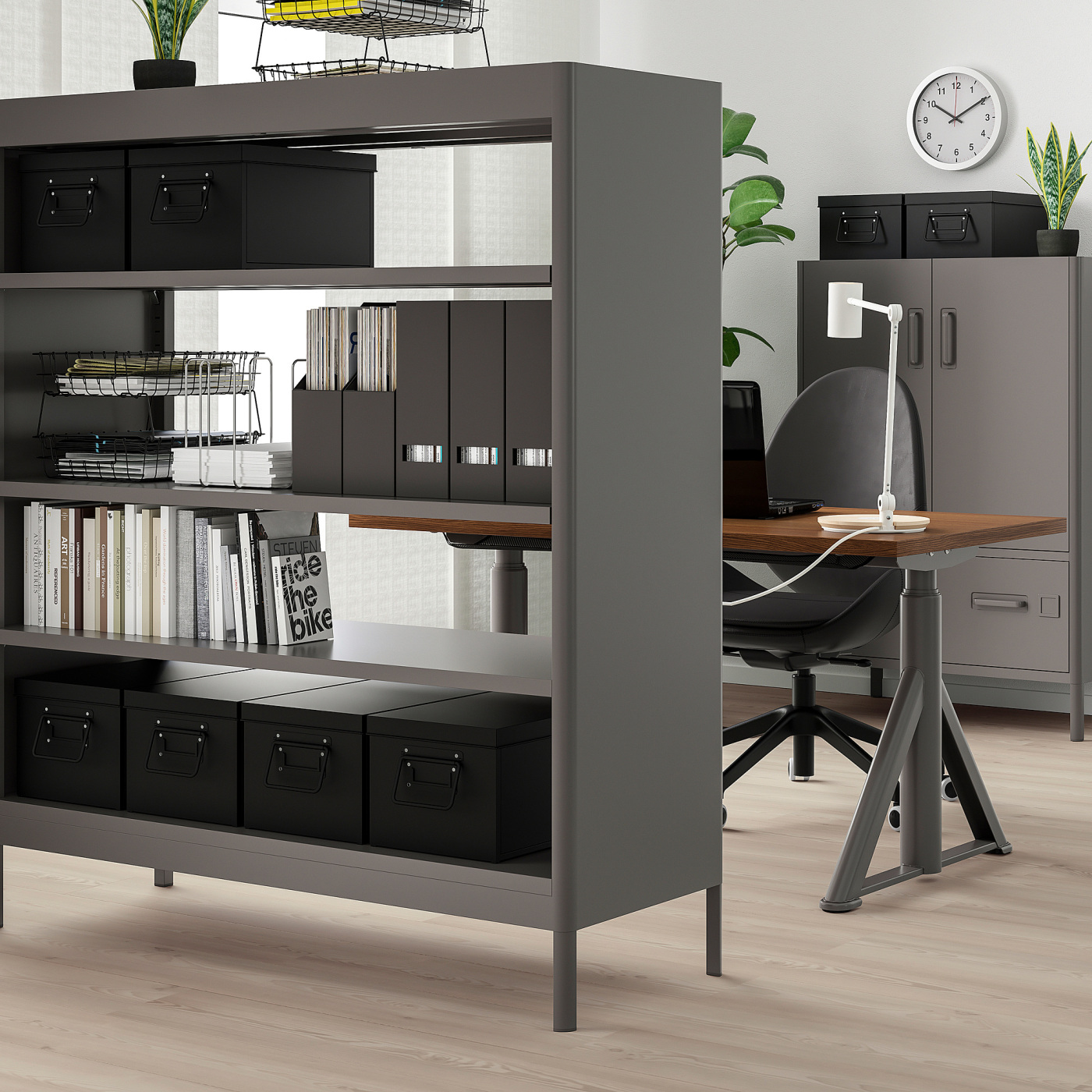 IDÅSEN shelving unit dark grey - IKEA