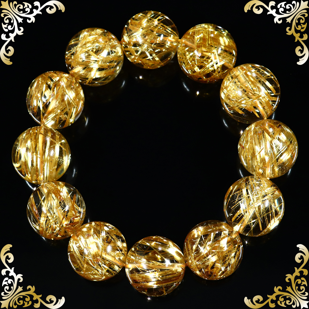 ⭐️高級品！タイガー タイチン ルチル ブレス 福徳大黒秘宝⑦