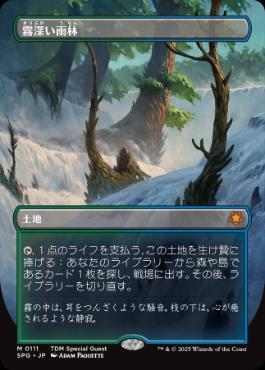 Foil】(111)□ボーダーレス□《霧深い雨林/Misty Rainforest》[SPG