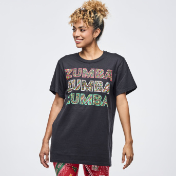 完売品　Zumba正規品 メッシュロゴTシャツ XS ZUMBA ズンバ 正規品 ウェア ユニセックス Tシャツ 半袖 オーバー