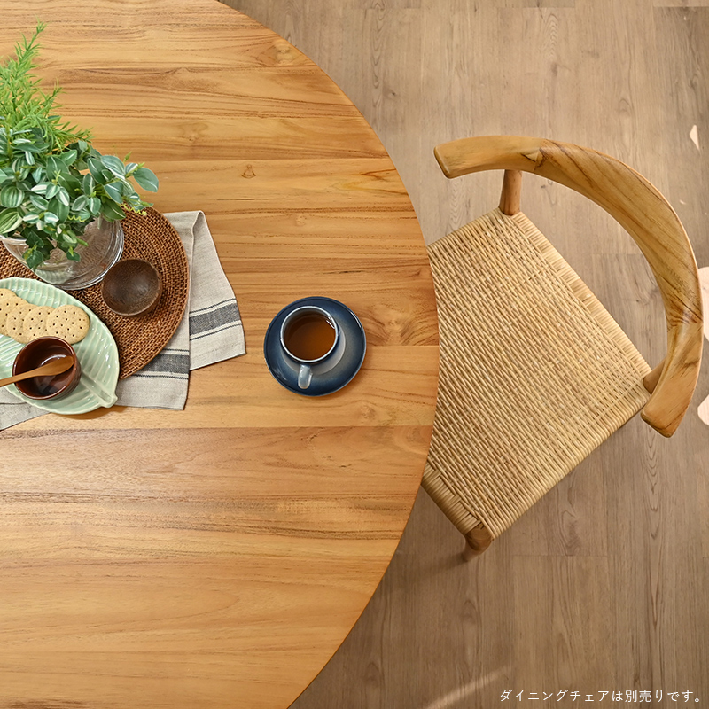 IDENTITY チーク無垢 ラウンド ダイニングテーブル 幅120cm T3400WXを