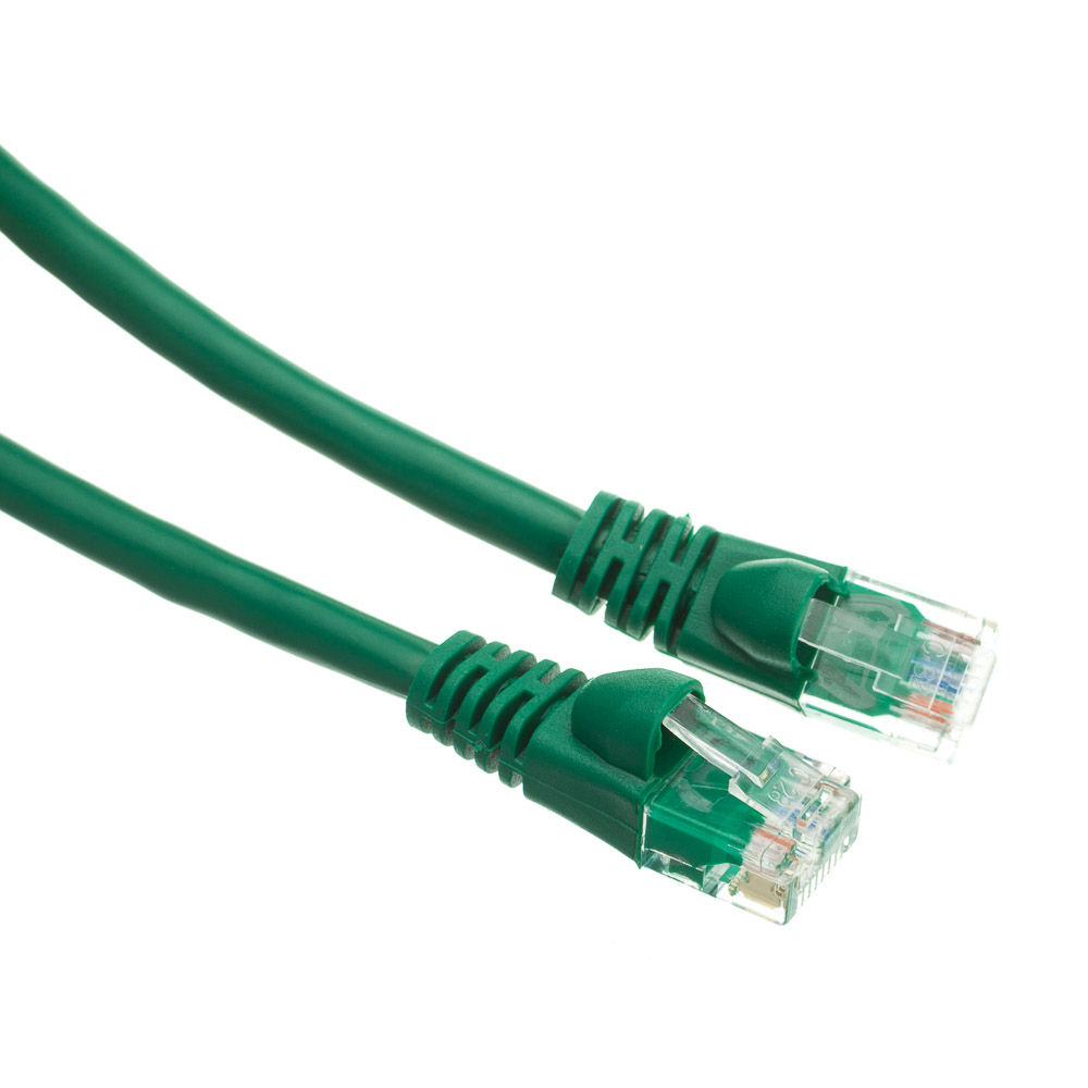 Cat6 Green Copper Ethernet Cable, Snagless Boot, 200ft