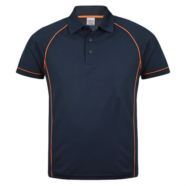 セール】ドライビズポロシャツ【PIPING】 ネイビー×オレンジ