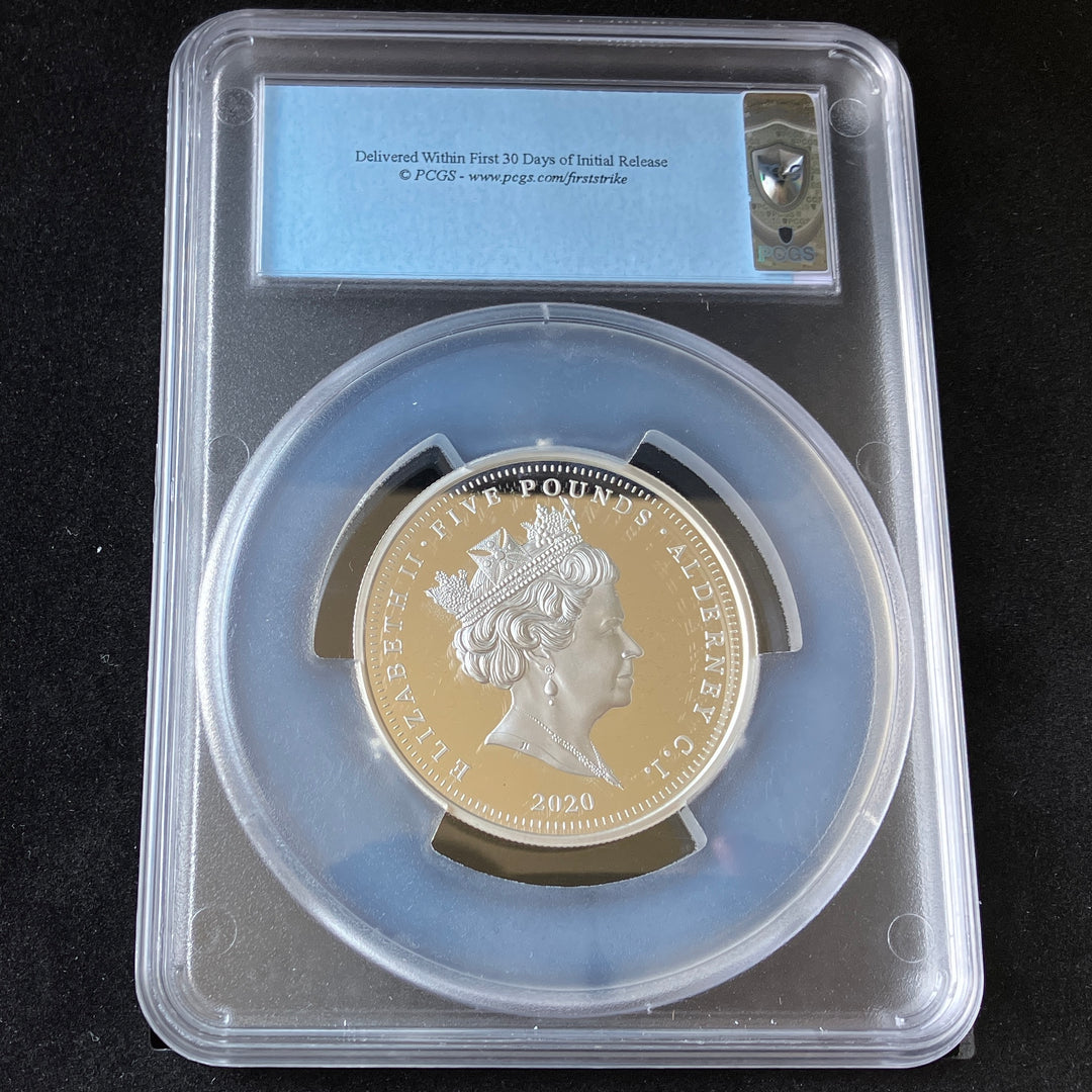 2020年 オルダニー スリーグレイセス 5ポンド 2oz プルーフ銀貨