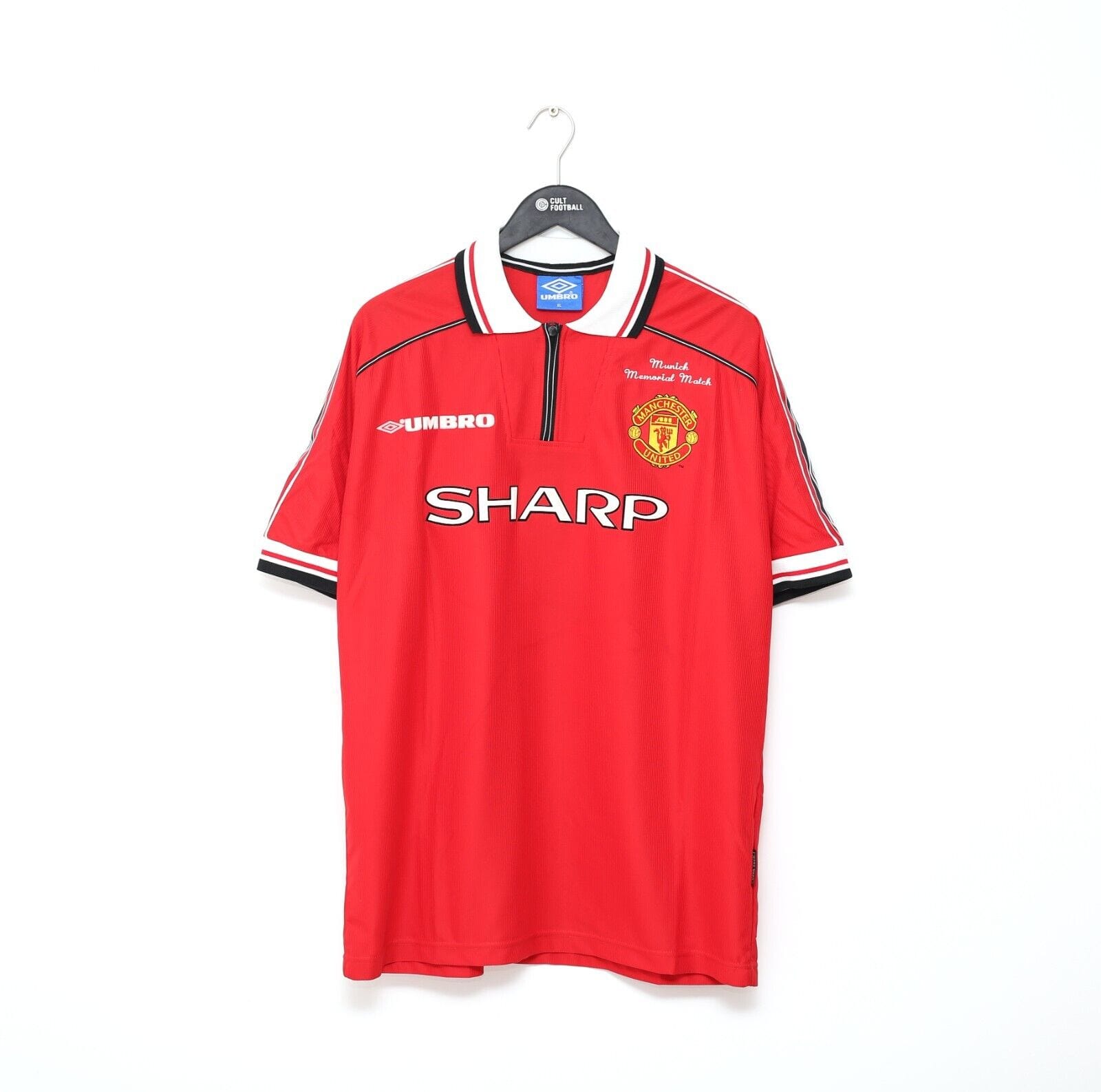 1998 CANTONA #7 Manchester United Vintage Umbro (XL) MUNICH