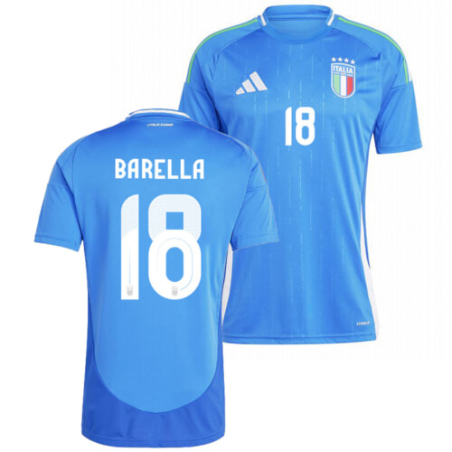 イタリア代表 2024 ホーム 半袖 ユニフォーム No.18 バレッラ【adidas