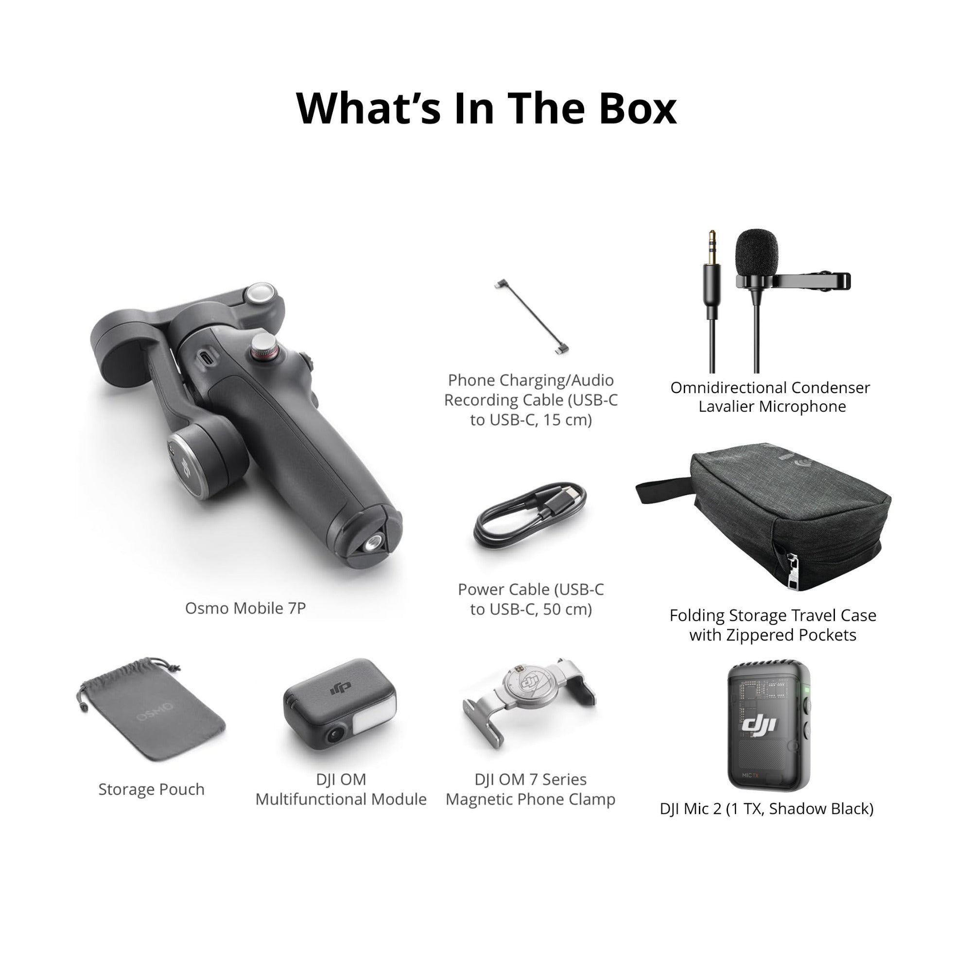 DJI Osmo Mobile 7P Gimbal with 7th Gen Stabilization with DJI Mic