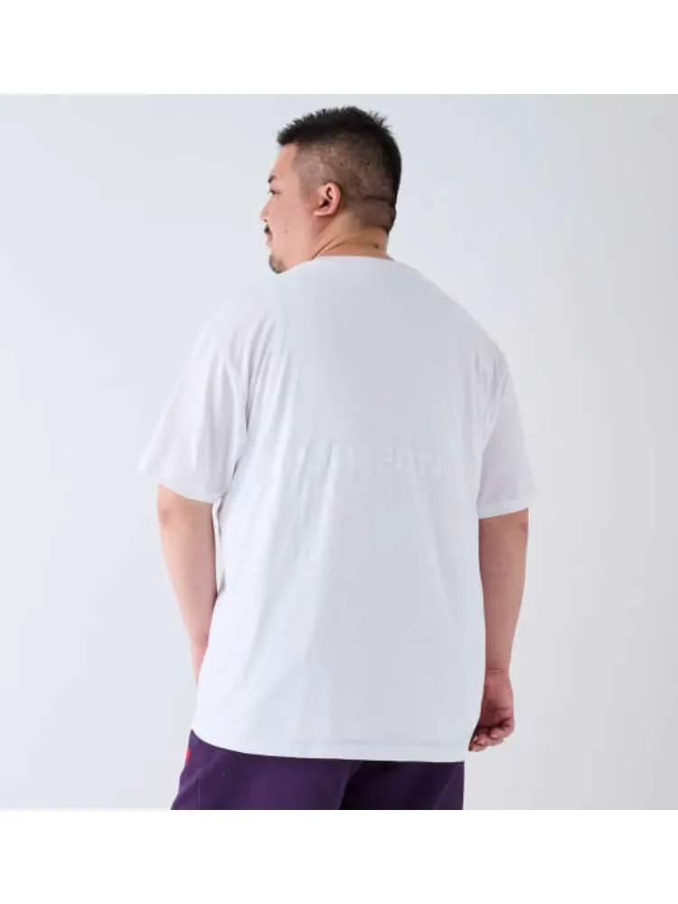 ホワイト 【BEAUMERE】T/C天竺光沢ラバープリント半袖Tシャツ