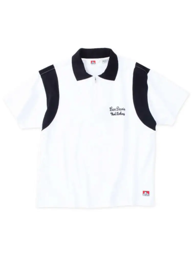 ビッグサイズ】ベンデイビス ボーリングシャツ ホワイト&ブラック XL