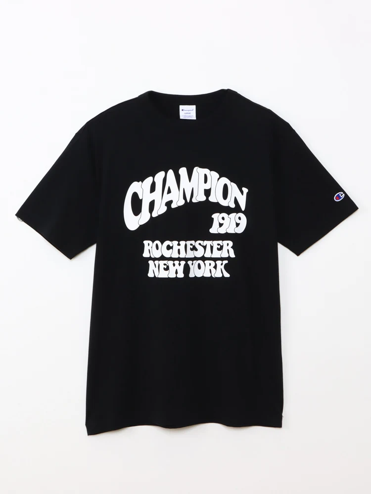 ブラック 【Champion(チャンピオン)】アーチロゴTシャツ | フォーエル