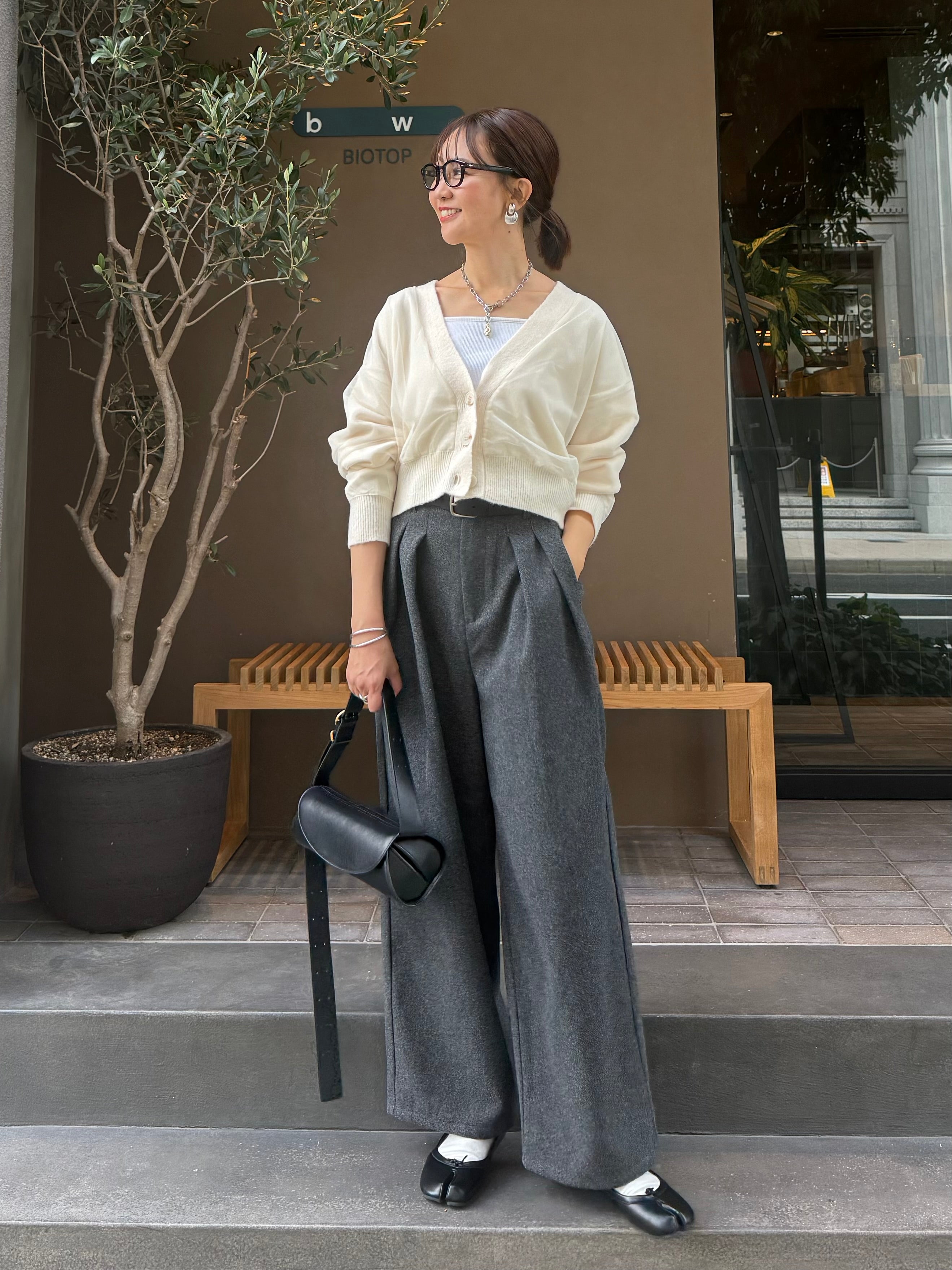 fosie 2点SET ウールライクビスチェ ウールライクタックワイド