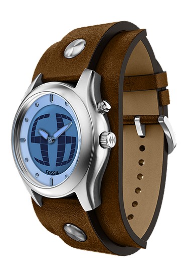 Y2K Big Tic Brown Leather Watch - LE1229 - Fossil