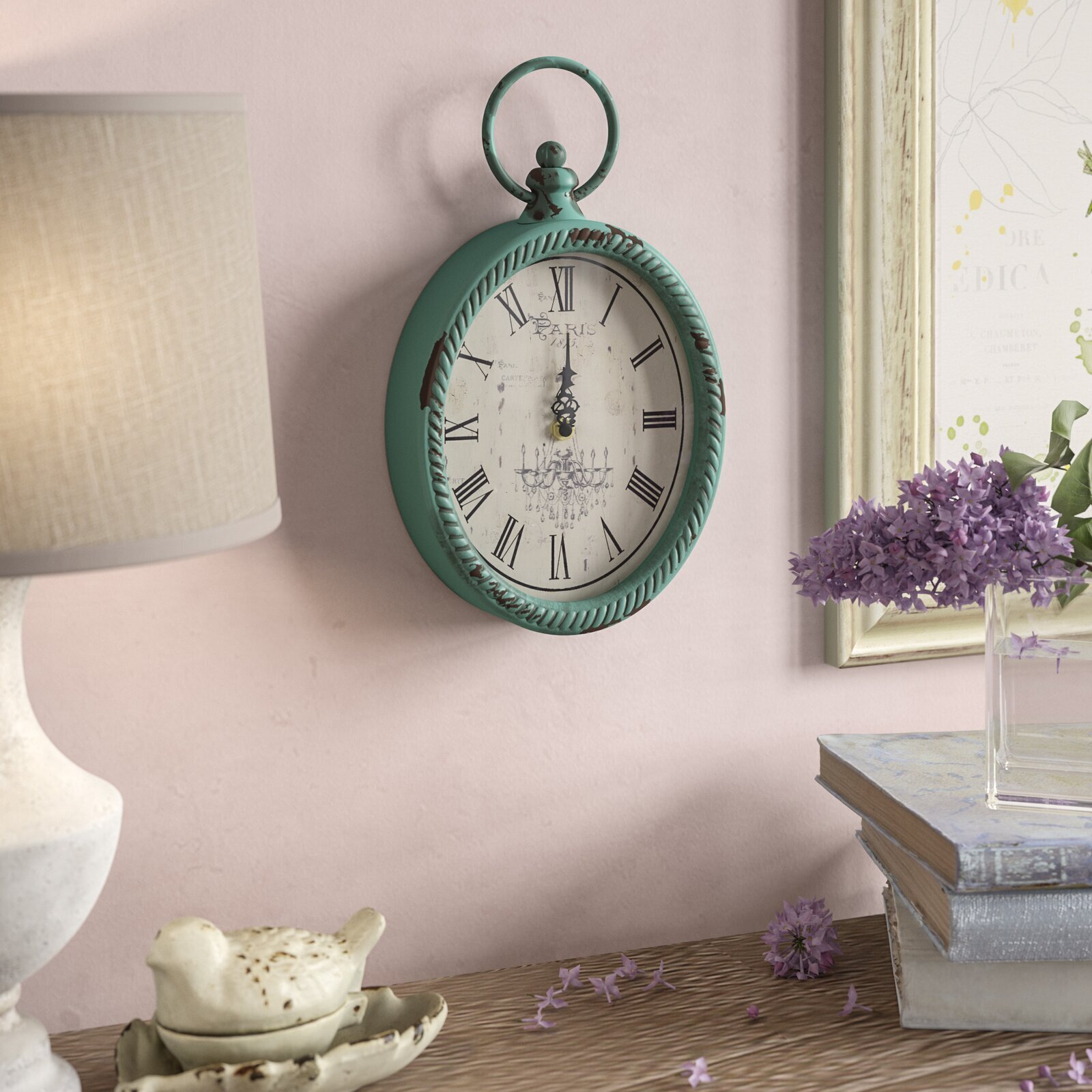 Shabby Chic Pocket Watch Wall Clock | Foter