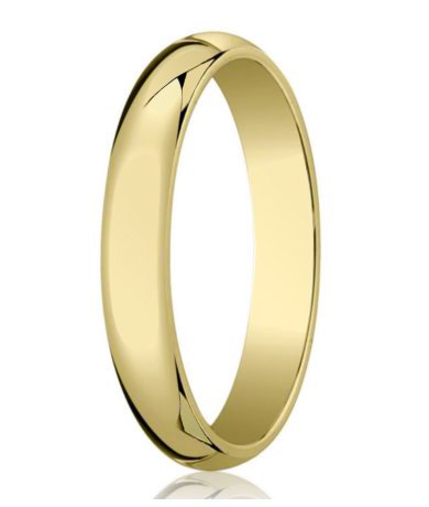 Traditional 10K Yellow Gold Wedding Band with Domed Polished