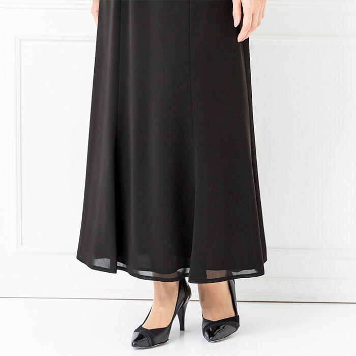 くるぶし丈のロングスカート 7号・ブラック｜東京ソワールオンライン