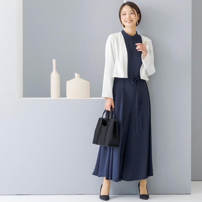 WEB限定｜コンパクボレロジャケット 9号・オフホワイト｜東京ソワール