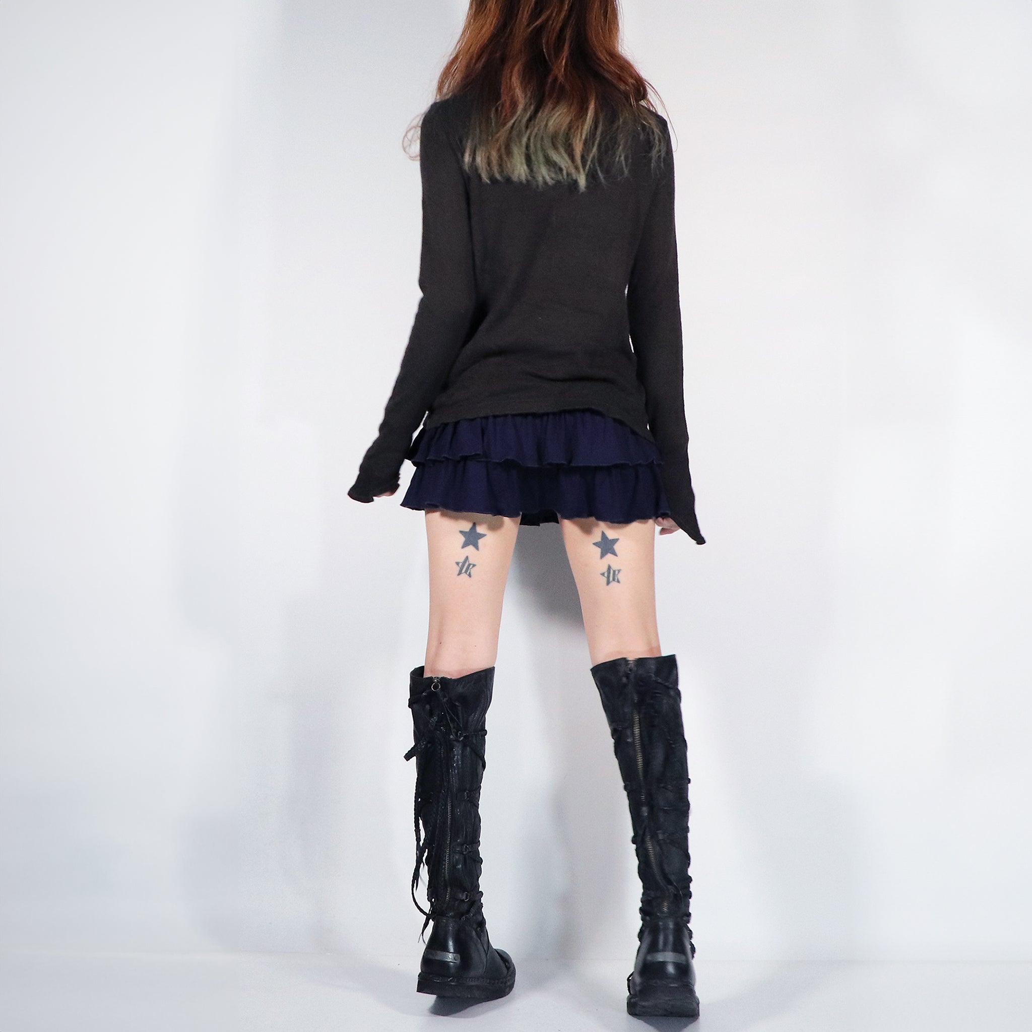 インナーパンツ付き 2段フリル マイクロミニスカート – FLOWER HAYES