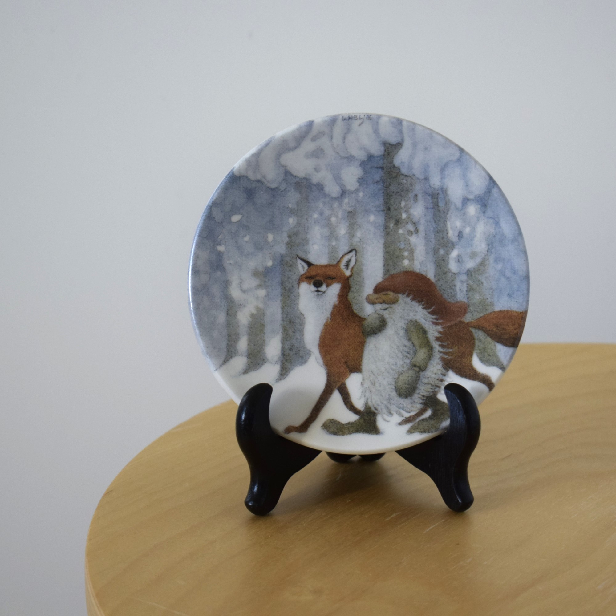キツネとトムテ・クリスマスプレート / Lennart Helje / ARABIA