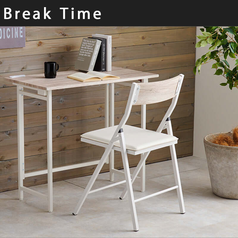 折りたたみデスク チェアセット おしゃれ クッション 幅80cm 奥行45