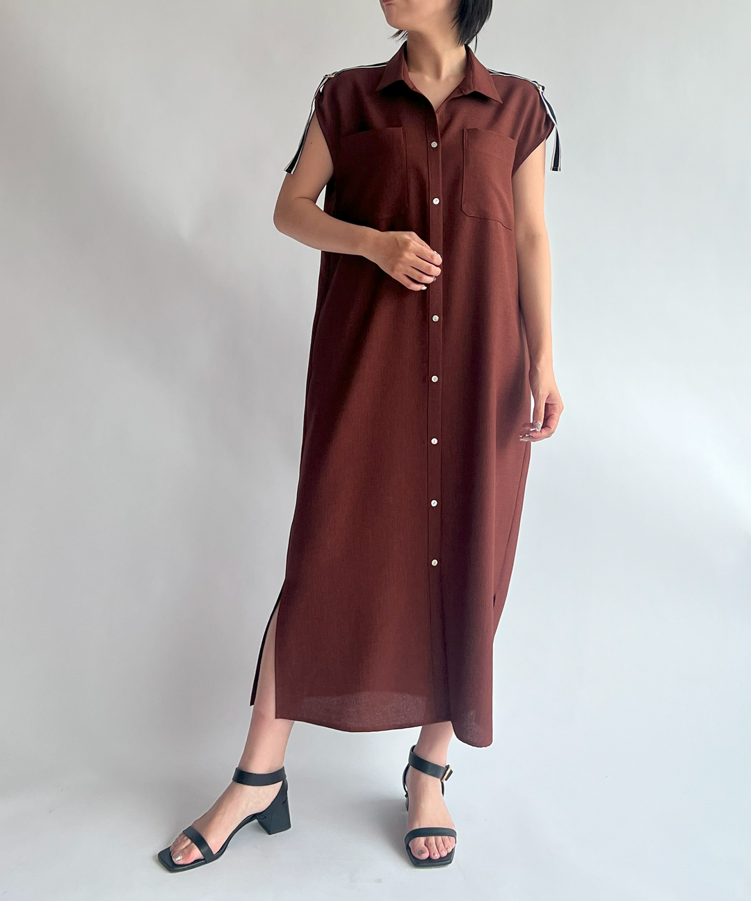 ノースリーブシャツワンピース – FACE SANS FARD