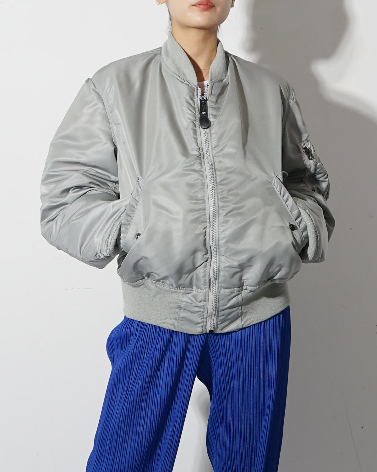 超希少カラー ALPHA INDUSTRIES（XL）USA＊MA-1＊シルバー MA-1