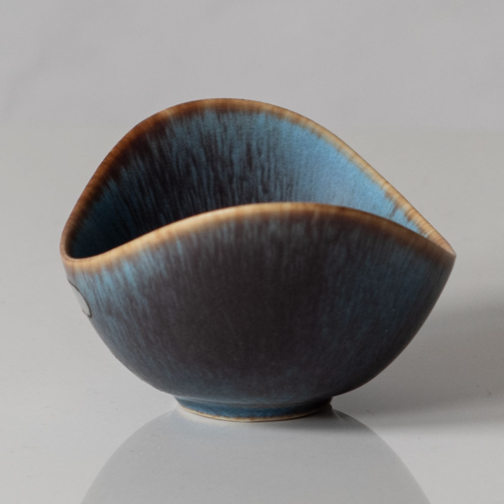 Gunnar Nylund for Rörstrand, ceramic elliptical bowl with blue and