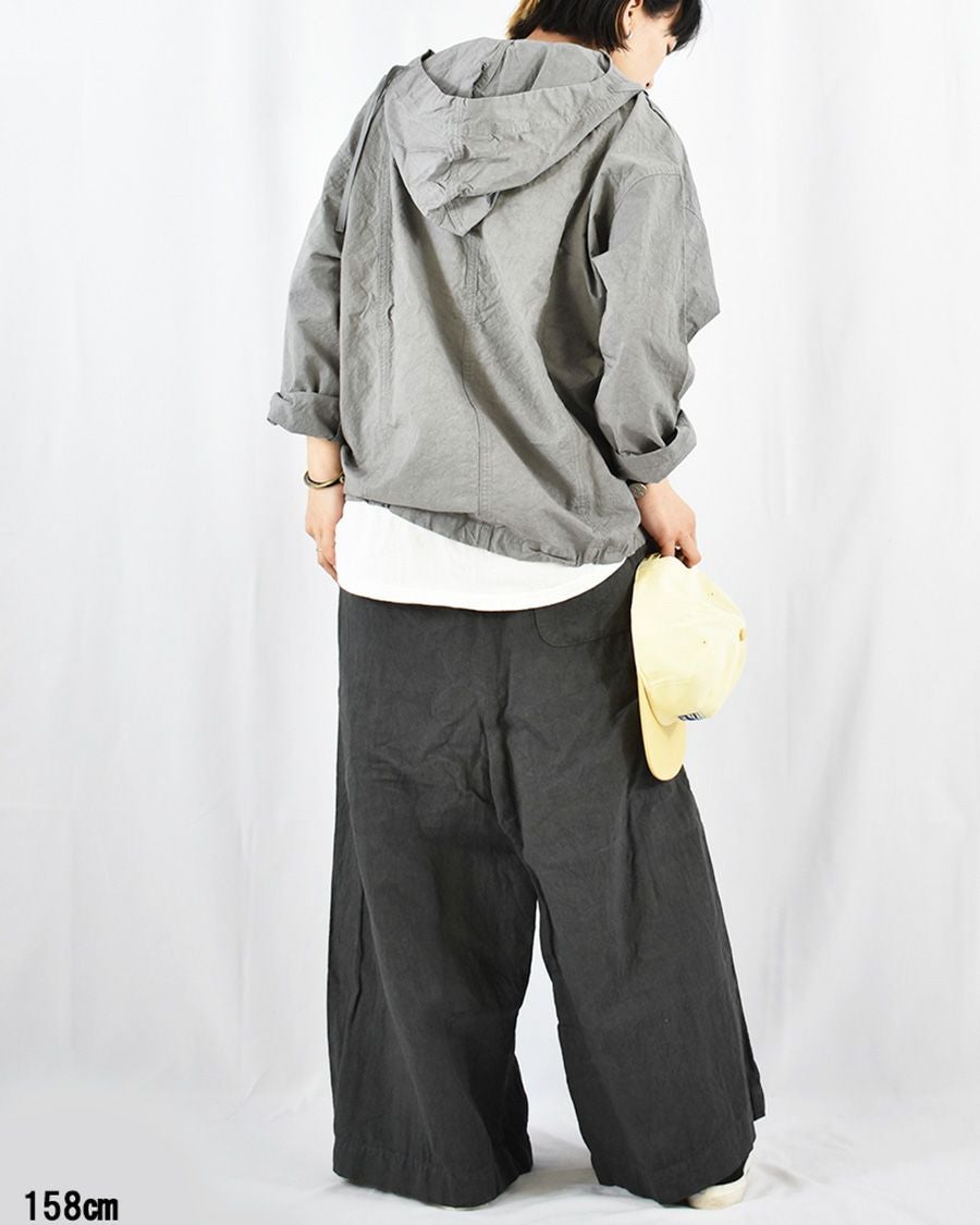 motomi.m リネンデニムタックパンツ | FRENCH Bleu .rooms